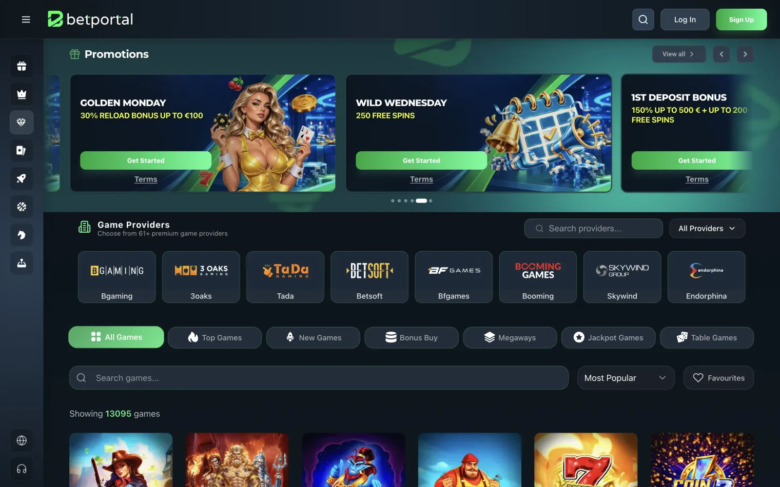 BetPortal casino lobby