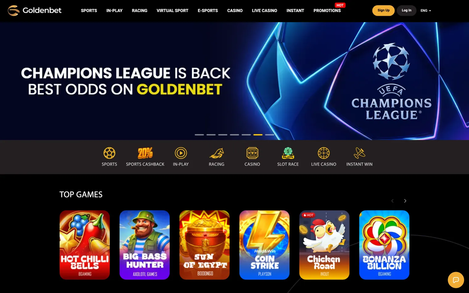 GoldenBet casino lobby